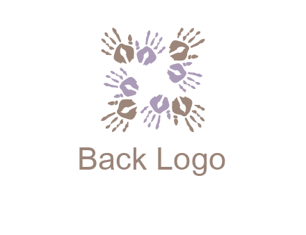 Hand print with artwork symbol