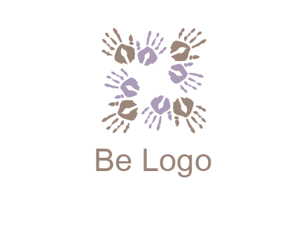 Hand print with artwork symbol