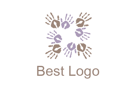 Hand print with artwork symbol