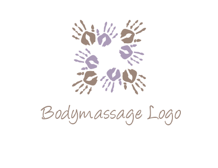 Hand print with artwork symbol