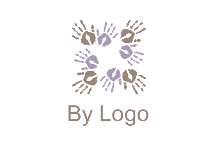 Hand print with artwork symbol