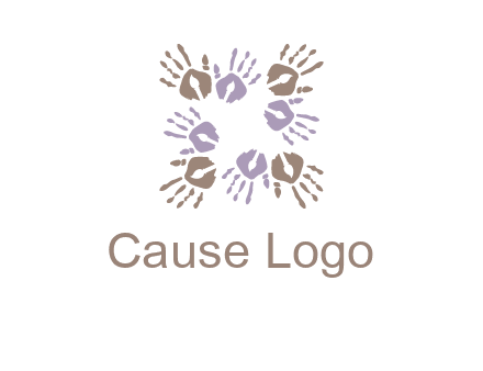 Hand print with artwork symbol