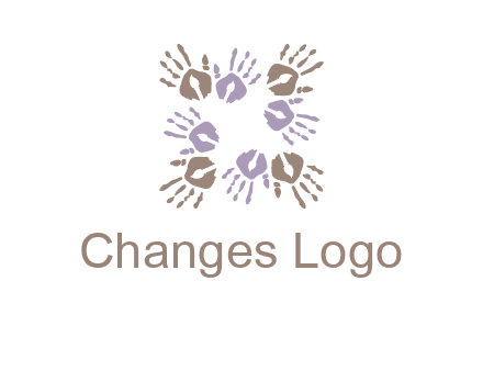 Hand print with artwork symbol