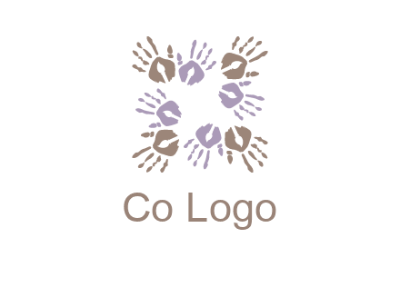 Hand print with artwork symbol