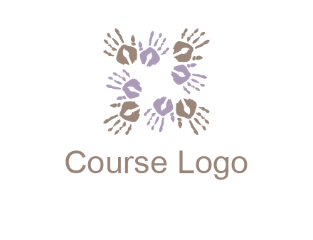 Hand print with artwork symbol