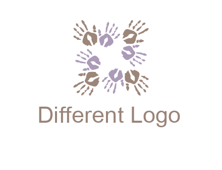 Hand print with artwork symbol