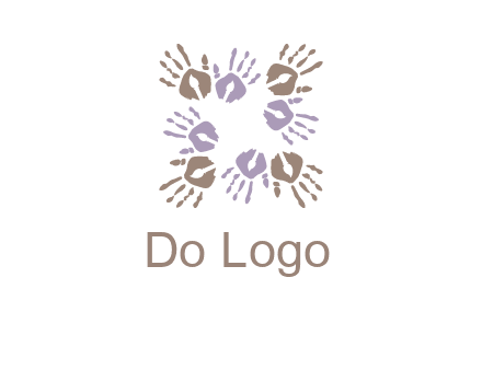 Hand print with artwork symbol