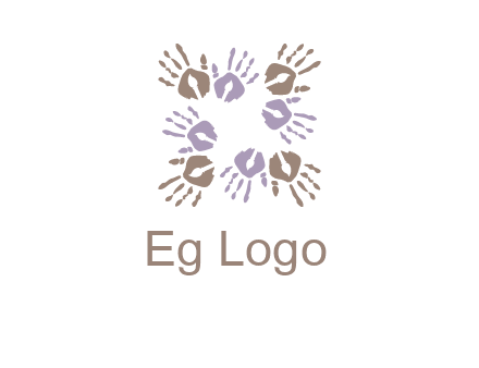Hand print with artwork symbol