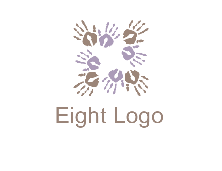Hand print with artwork symbol