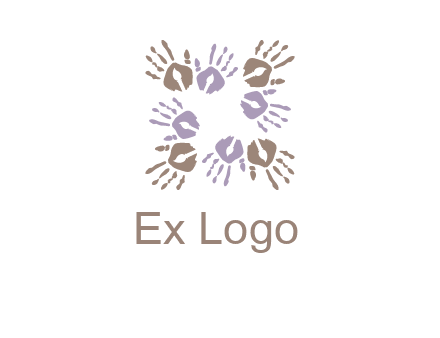 Hand print with artwork symbol
