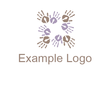 Hand print with artwork symbol