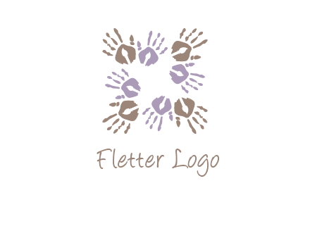 Hand print with artwork symbol