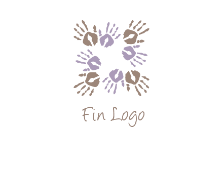 Hand print with artwork symbol