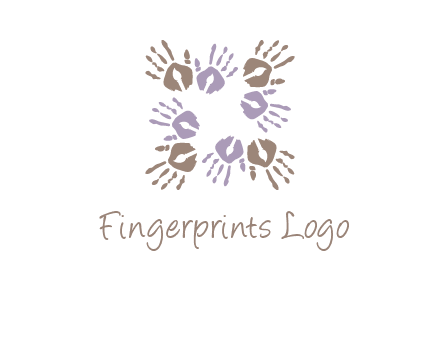 Hand print with artwork symbol