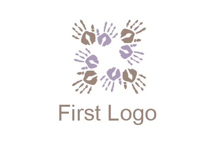 Hand print with artwork symbol
