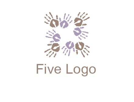 Hand print with artwork symbol