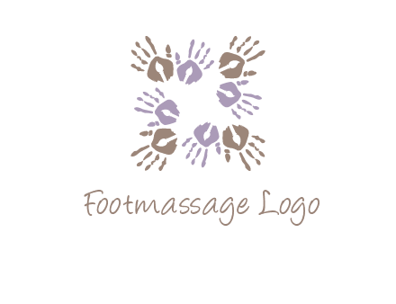 Hand print with artwork symbol