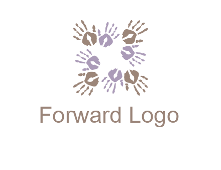 Hand print with artwork symbol