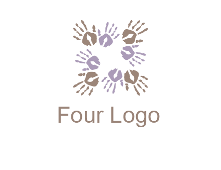 Hand print with artwork symbol