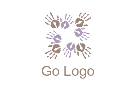 Hand print with artwork symbol