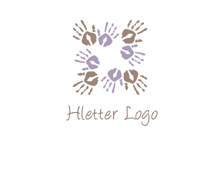 Hand print with artwork symbol