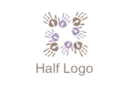 Hand print with artwork symbol