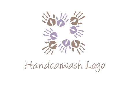 Hand print with artwork symbol