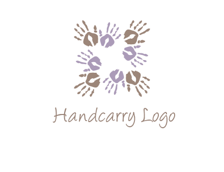 Hand print with artwork symbol