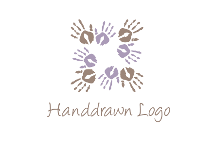 Hand print with artwork symbol