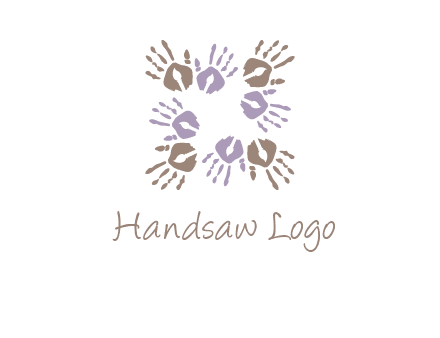 Hand print with artwork symbol