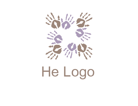 Hand print with artwork symbol