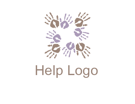 Hand print with artwork symbol