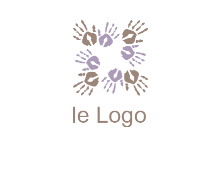 Hand print with artwork symbol