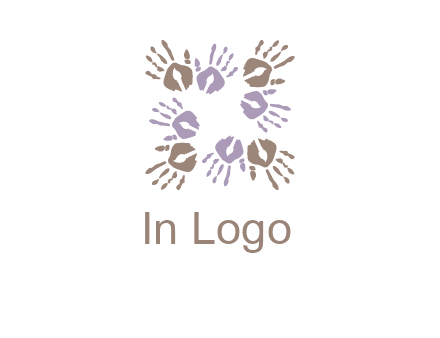 Hand print with artwork symbol