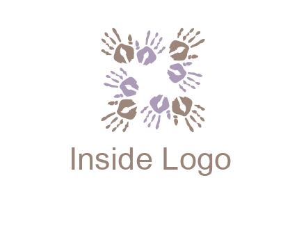 Hand print with artwork symbol