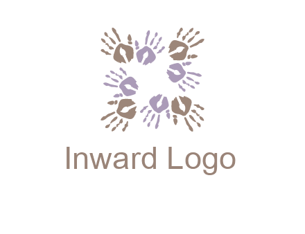 Hand print with artwork symbol