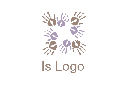 Hand print with artwork symbol