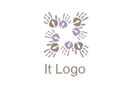 Hand print with artwork symbol