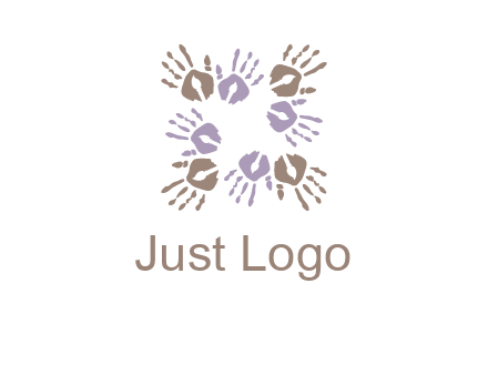 Hand print with artwork symbol
