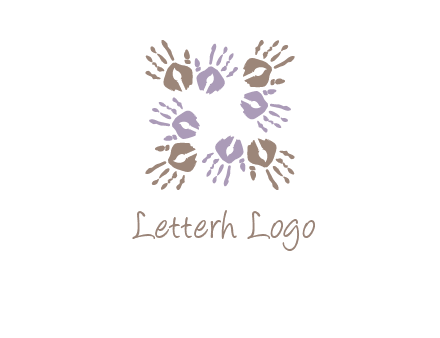 Hand print with artwork symbol