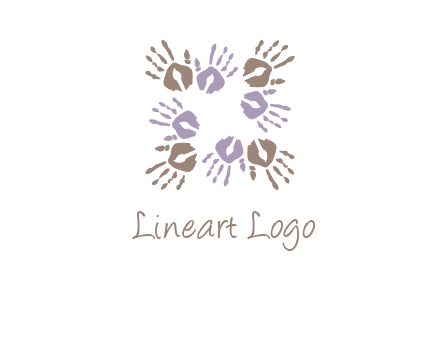 Hand print with artwork symbol