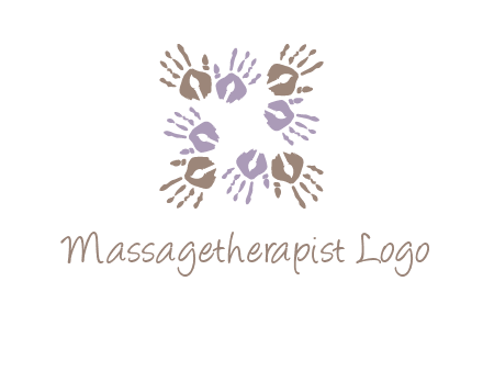 Hand print with artwork symbol