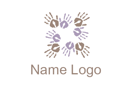 Hand print with artwork symbol