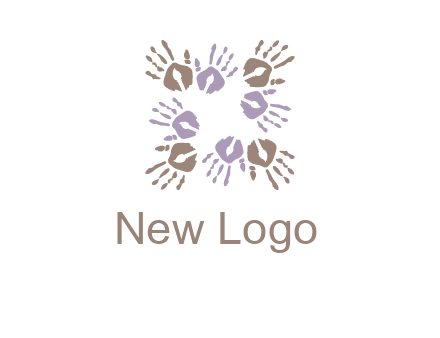 Hand print with artwork symbol