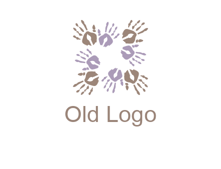 Hand print with artwork symbol