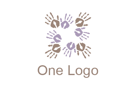 Hand print with artwork symbol