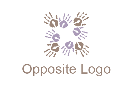 Hand print with artwork symbol