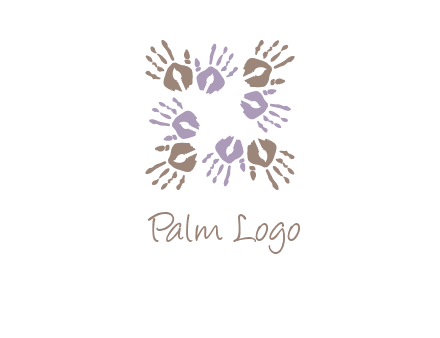 Hand print with artwork symbol