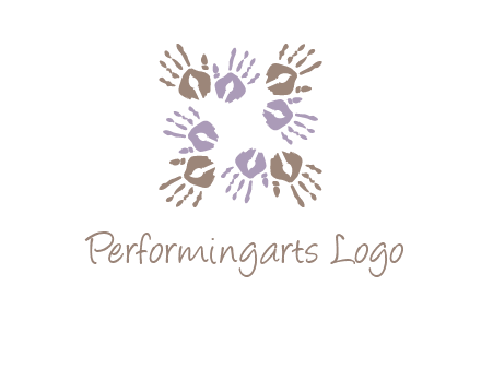 Hand print with artwork symbol