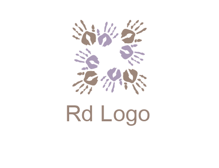 Hand print with artwork symbol